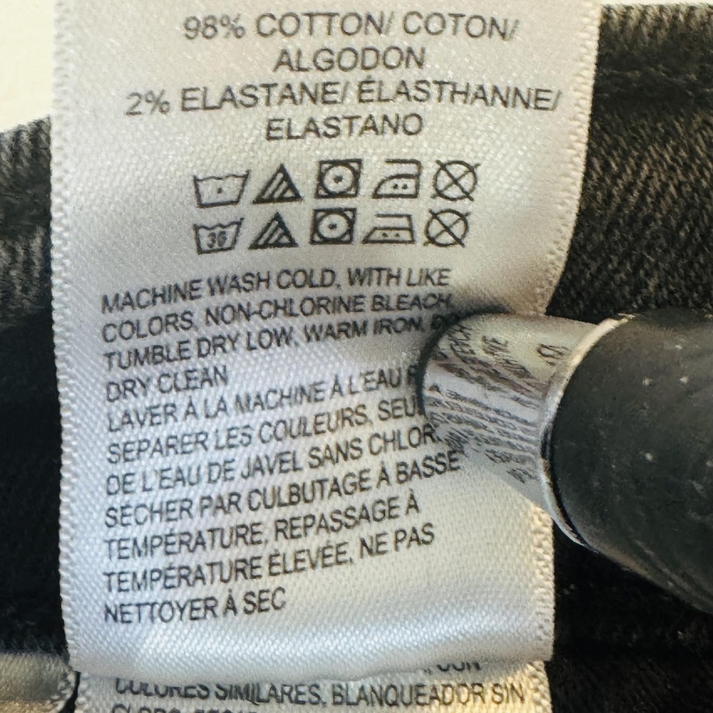 Lucky Brand 110 Slim Jeans Mens 36x32 Gray Charcoal Wash Slim Skinny Zip Fly - Picture 10 of 16